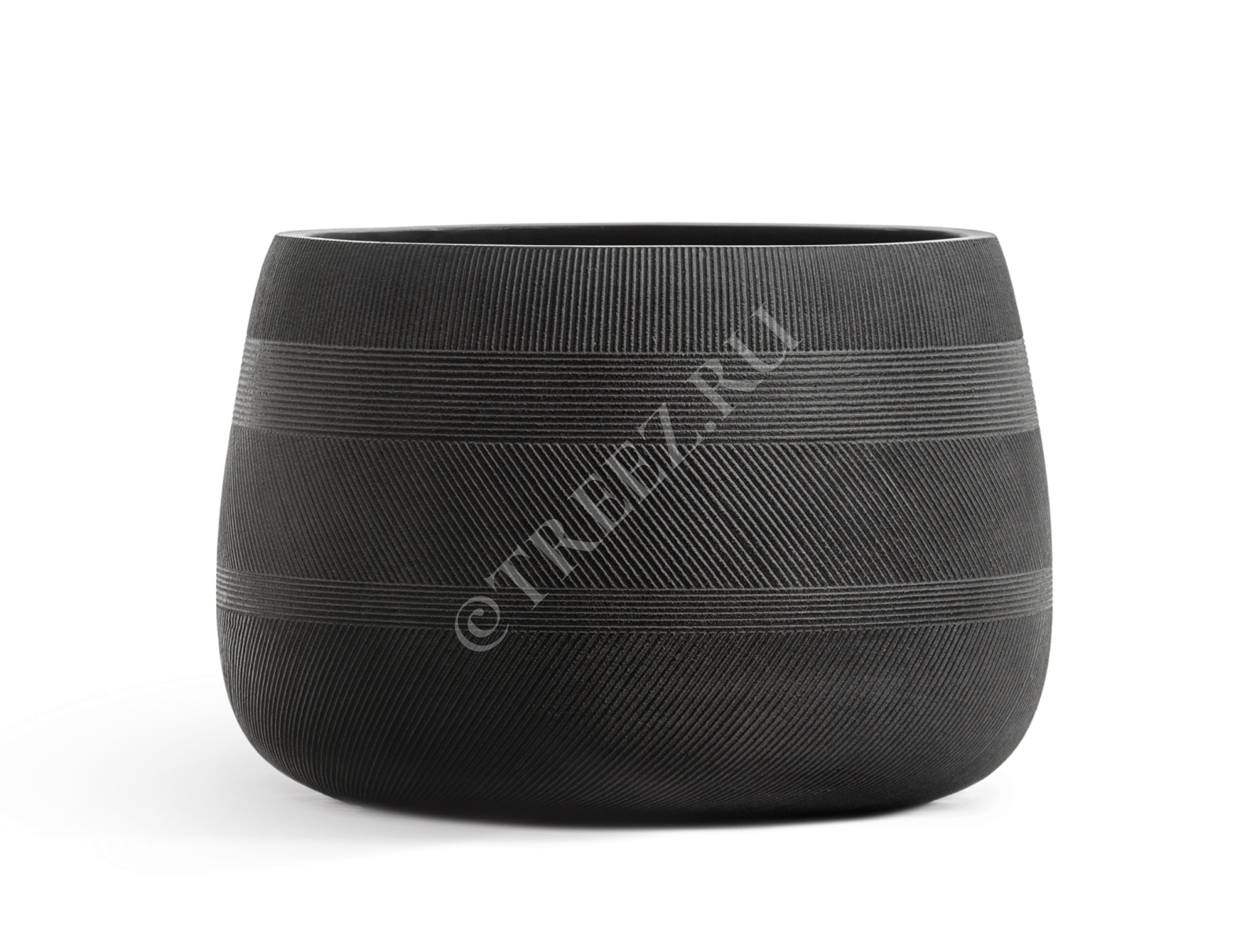 41.1020-0044-BLW-29 Кашпо  ERGO - серия Graphics - Низкая чаша - Чёрный графит Цветочная коллекция  - Вид №2