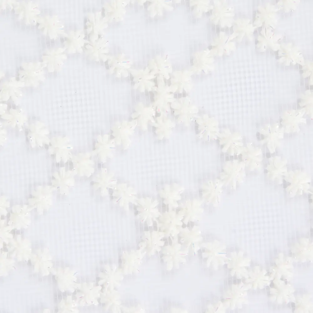 Тюль с вышивкой «Ромбики» сетка 290 см цвет кремовый ELIT HOME STLM-2082706 - Вид №1