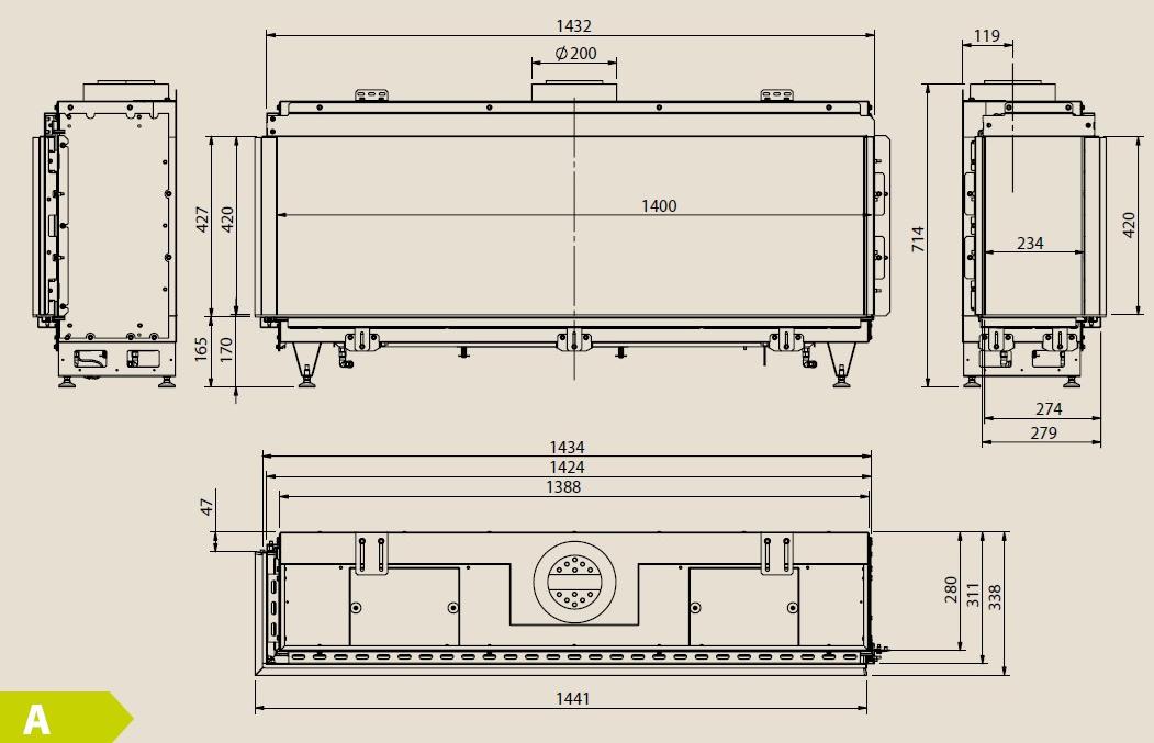 Element4 Угловой газовый камин из стали с панорамным остеклением sun-id-1384150 - Вид №4