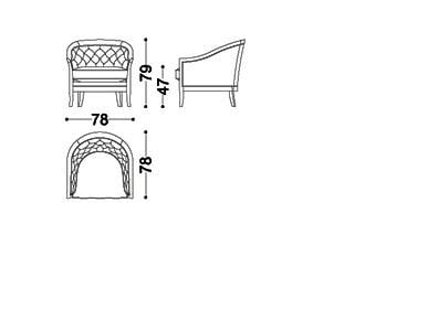 Тканевое кресло с подлокотниками OPERA CONTEMPORARY ARCH-00087096 - Вид №3