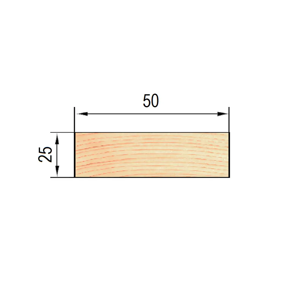 Santreyd Рейка строительная хвойная 25х50х3000 мм для каркасов и отделки 83815456 STLM-0044715 - Вид №2