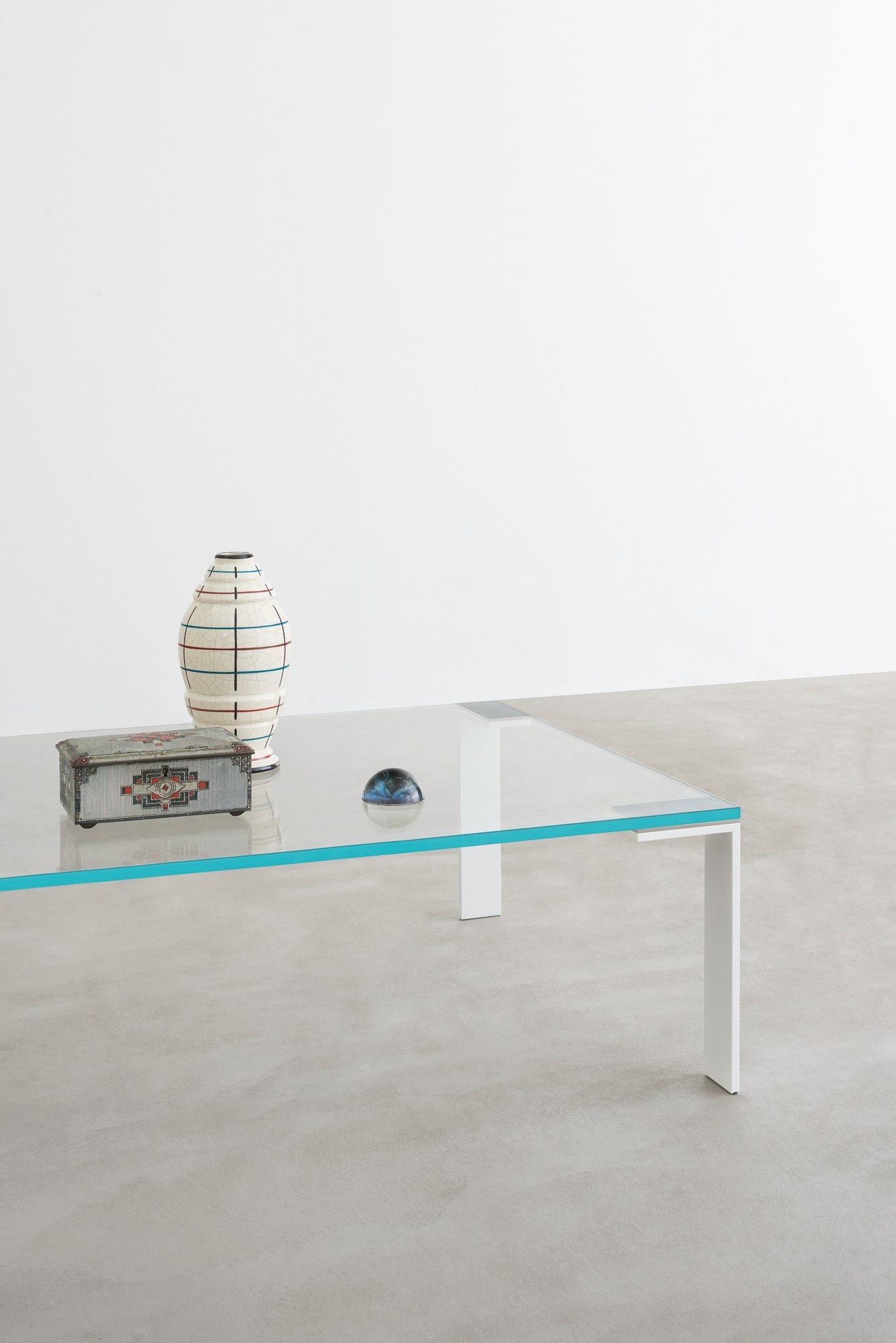 Прямоугольный стол из стали и хрусталя Desalto Liko Glass ARCH-00102691 - Вид №1