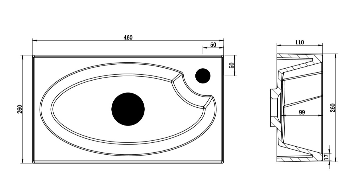 Мебель для ванной BelBagno PIETRA MINI-460-SCM правосторонняя  - Вид №3