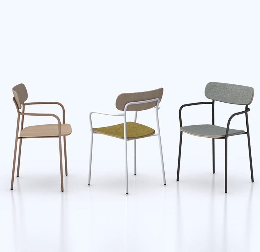 Vela Arredamenti Штабелируемый стул из железа и дерева с подлокотниками Bistro Bistrò sun-id-1402205 - Вид №3