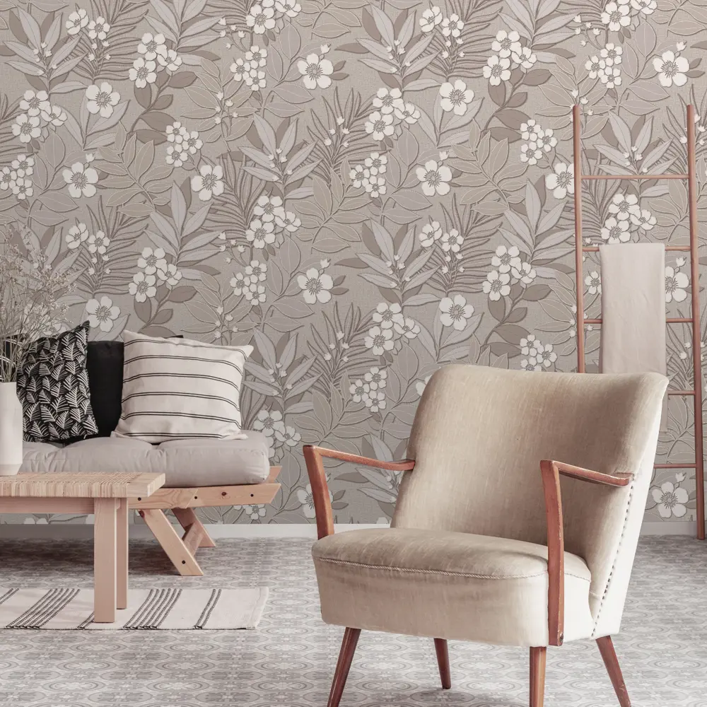 Обои флизелиновые Euro Decor Mia бежевые 1.06 м 6009-02 83684898 STLM-2117256 - Вид №2