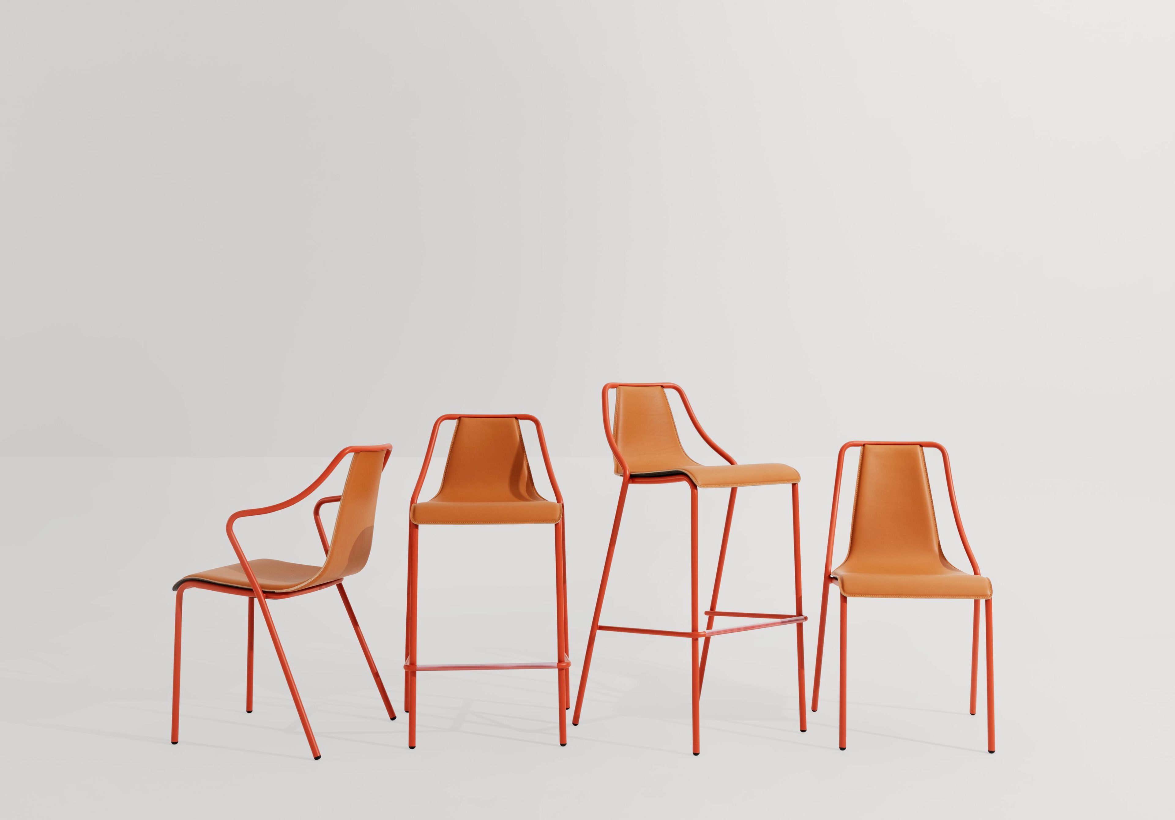 Высокий металлический стул с деревянным сиденьем Midj ARCH-00013147 - Вид №3