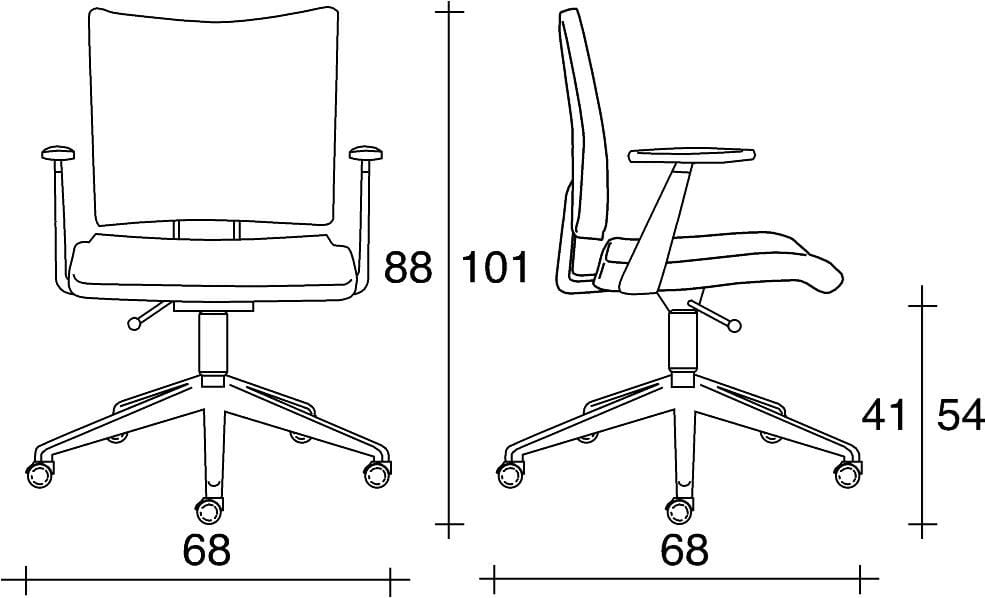 Офисное кресло из ткани с колесами и подлокотниками с 5 спицами TALIN Aviamid ARCH-00133744 - Вид №2