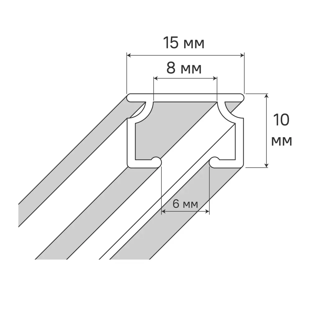 Шинный карниз однорядный KREAFORTA Base 320 см алюминий STLM-2155329 - Вид №3