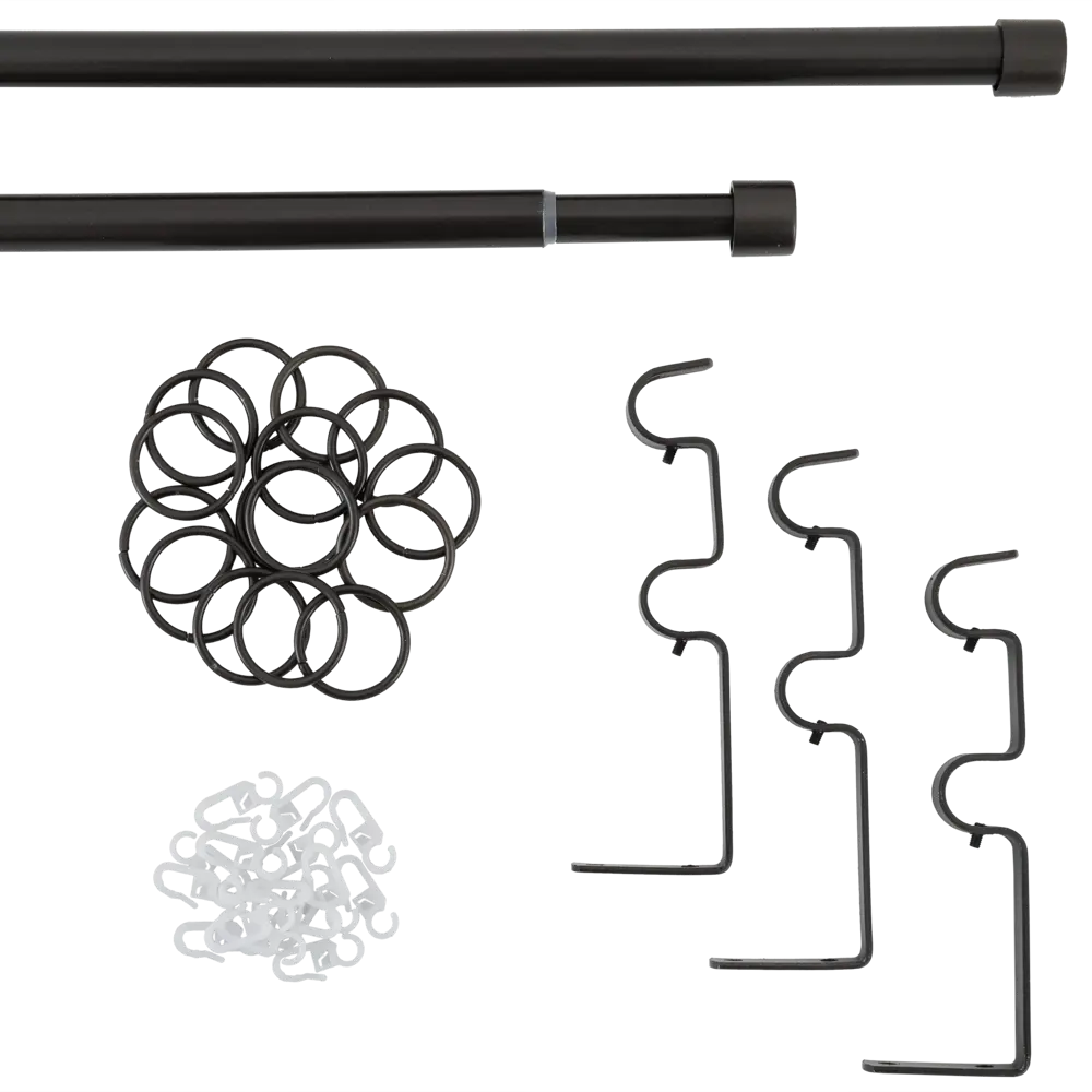 Карниз двухрядный раздвижной  160-320 см металл цвет венге ORBIS STLM-2055711 - Вид №1