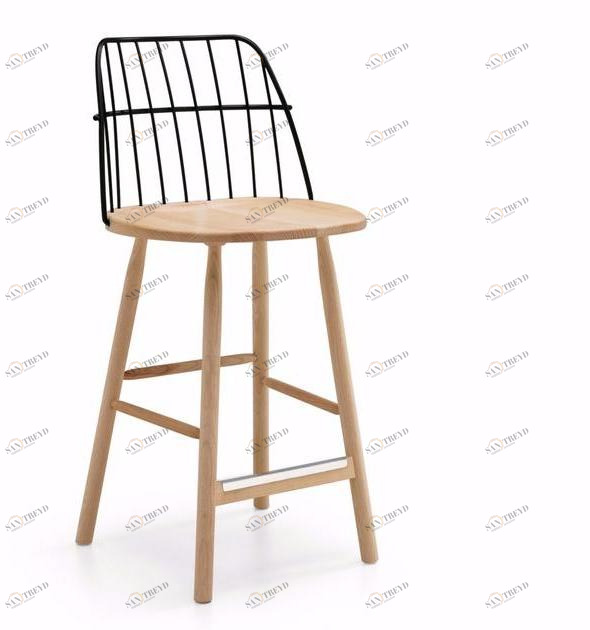 Midj Высокий табурет из стали и дерева со спинкой Strike sun-id-1502573