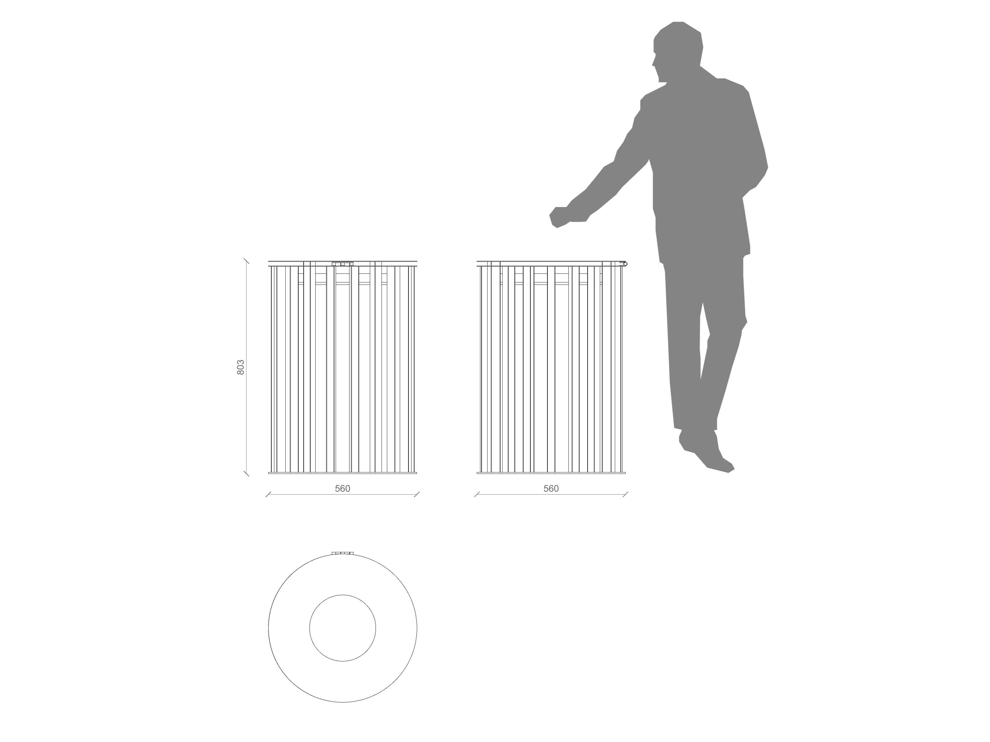 Оцинкованная стальная корзина для мусора с крышкой Lazzari Динамо ARCH-00087800 - Вид №29