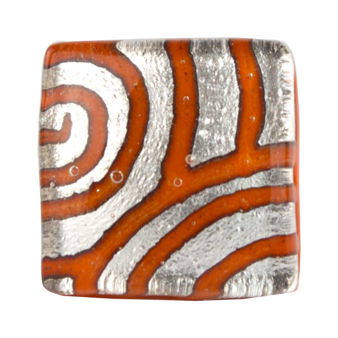 3983 ORIGINALMURANOGLASS Кольцо Очарование - оранжевое - муранское стекло OMG 2 см  - Вид №1