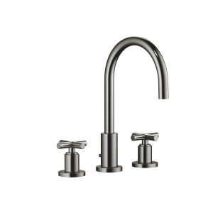 ТАРА Смеситель для раковины на три отверстия с донным клапаном - Темный Хром 20713892-19