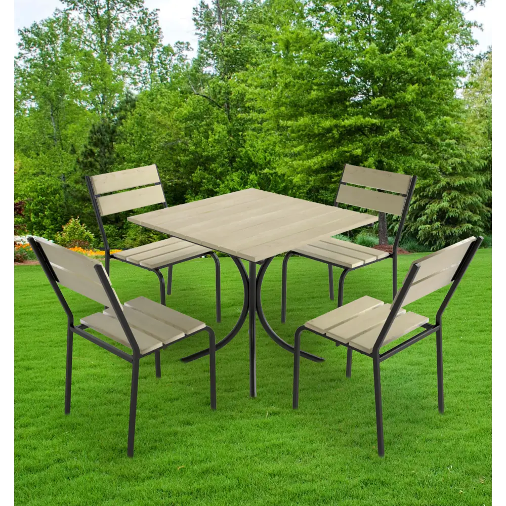 Набор садовой мебели Forest дерево: стол и 4 стула Santreyd 5 STLM-2207339 - Вид №1