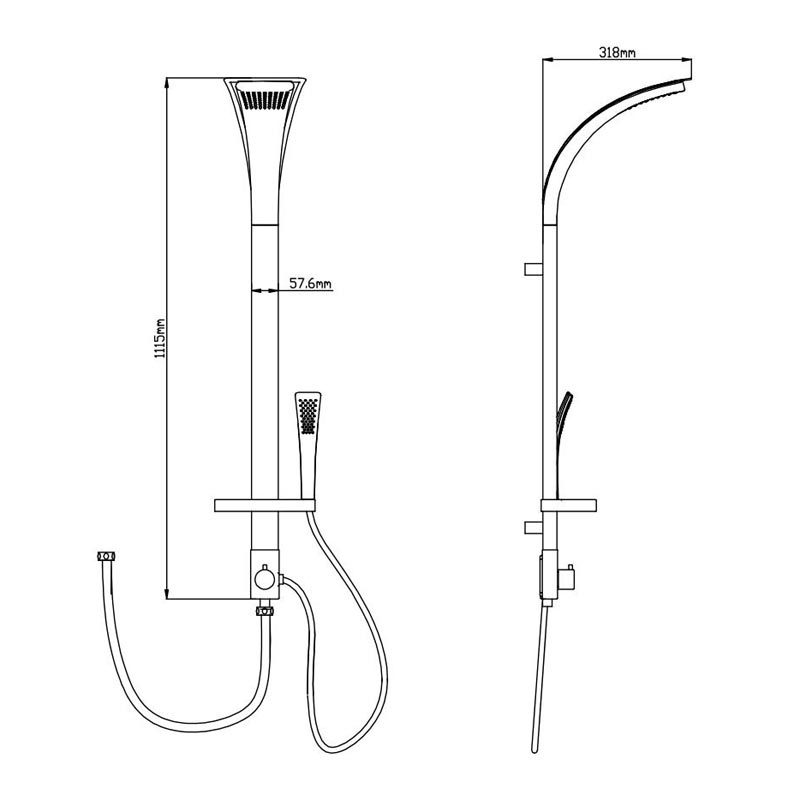 GL-SL099W Душевая стойка для смесителя Gllon Santreyd  - Вид №1