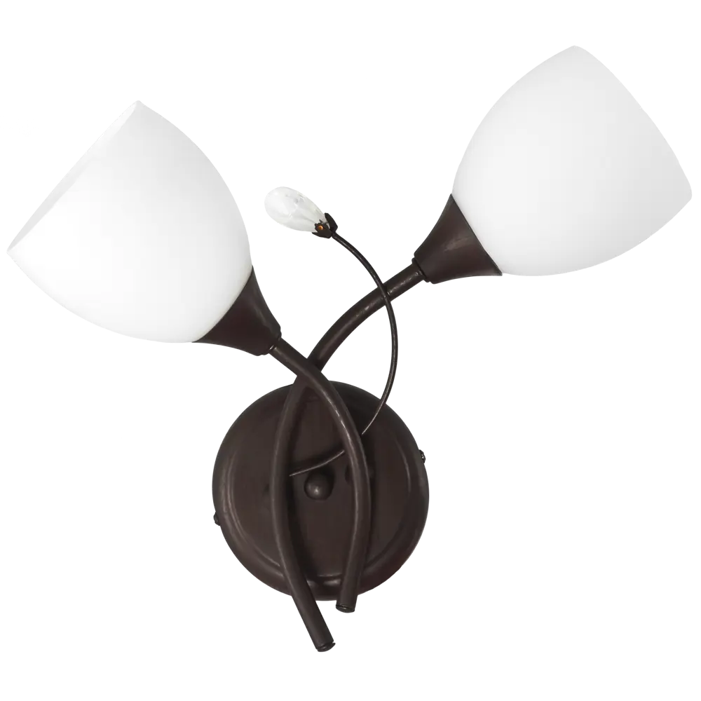 Настенный светильник бра Vitaluce Rosso 2 лампы 6м² Е14 цвет коричневый матовый STLM-2145868 - Вид №2