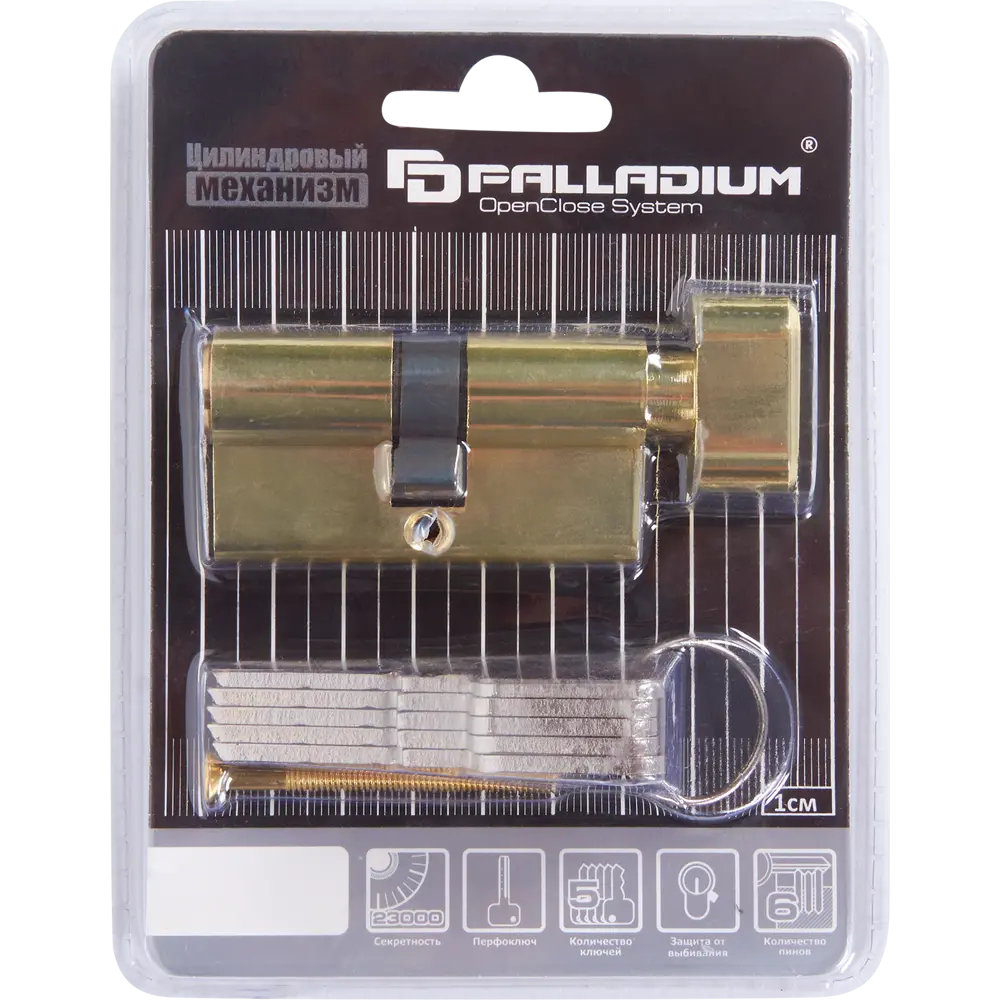 Цилиндр перфорированный Al 60 C T01 PB ключ-вертушка, золото 14252436 STLM-2048357 PALLADIUM  - Вид №3