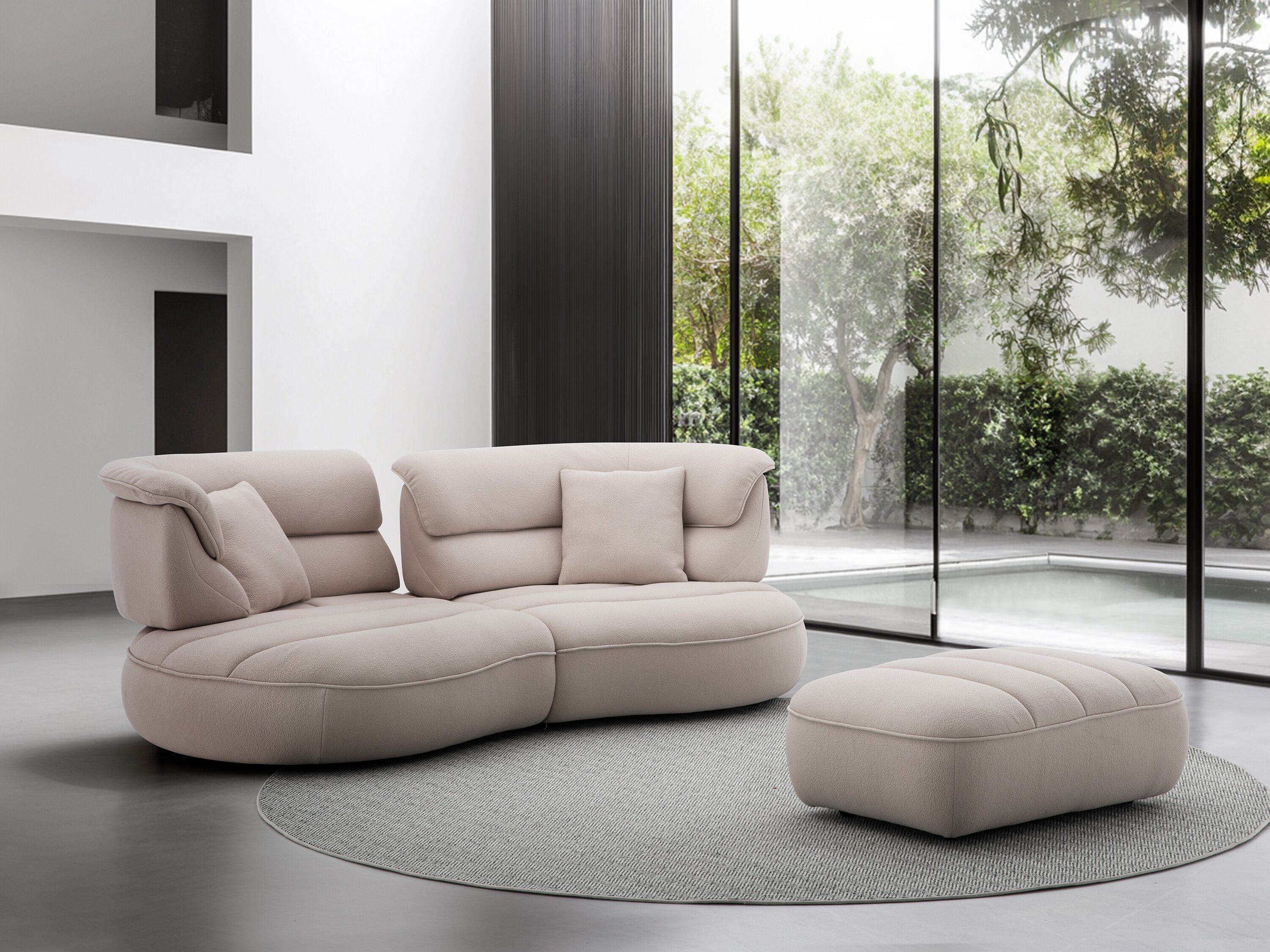 Модульный угловой диван из ткани CAMPO DE' FIORI SHROOM ARCH-00028651 - Вид №19