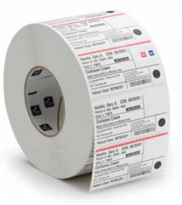 3011713 Label, polyethylene, 102x152mm; thermal transfer, polye 3100t gloss, permanent adhesive, 76mm core Zebra