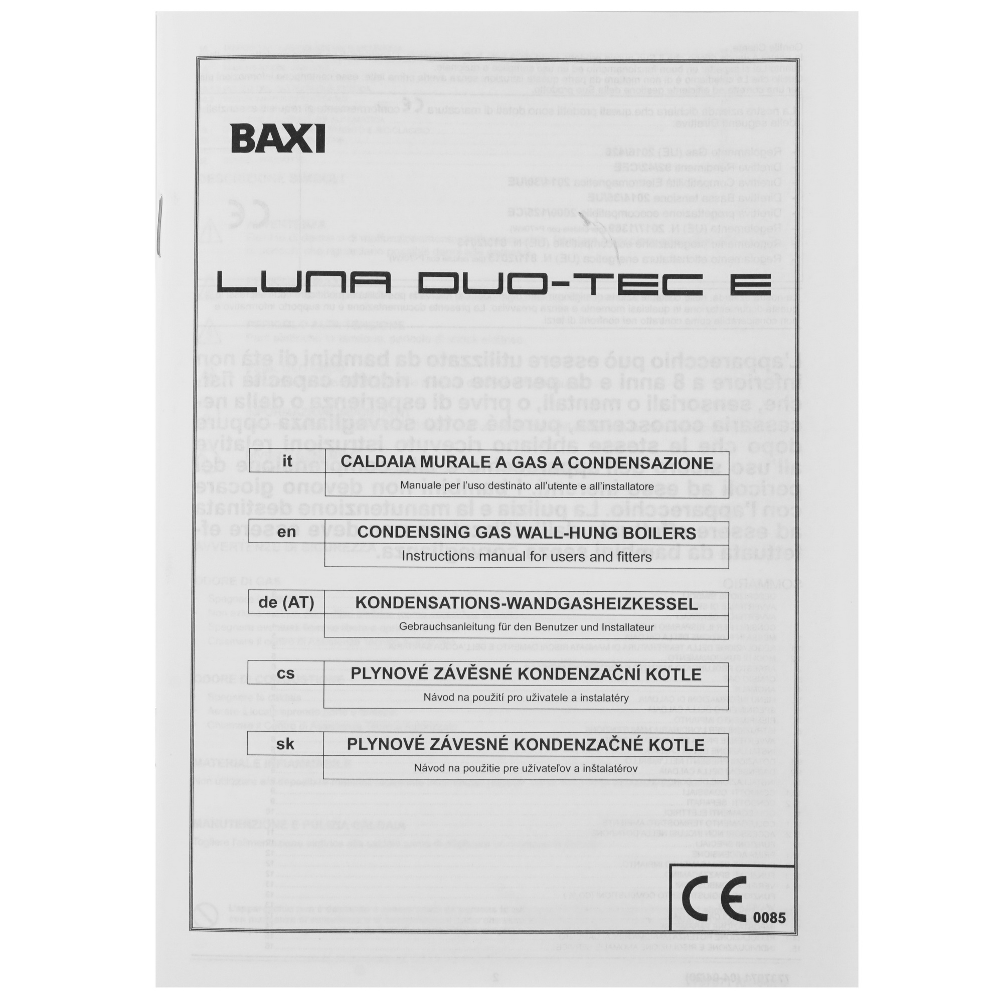 9966060 Газовый котел Baxi LUNA Duo-tec E 1.28 настенный STDN-0127121 - Вид №8