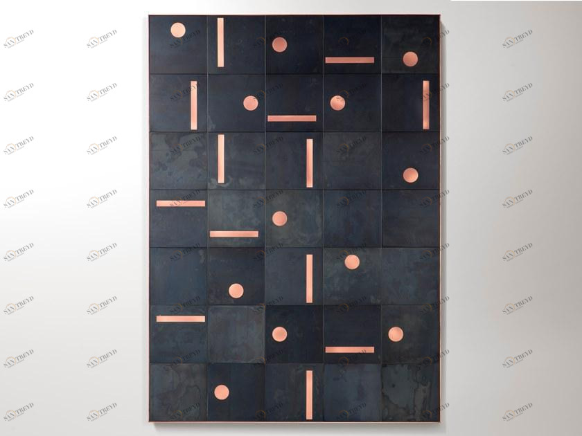 DE CASTELLI Панель из черного листа со вставками из матовой меди Deframe sun-id-1364125