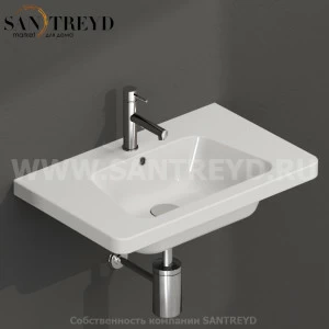 GR075BI Подвесная раковина настенная прямоугольная Ceramica Globo DAILY белая