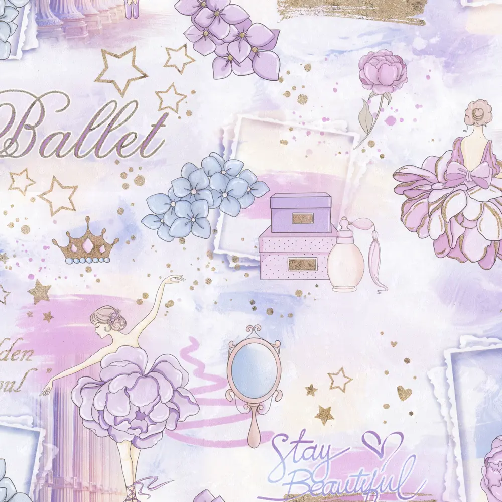 Palitra Home Ballet: Флизелиновые обои нежно-розового оттенка 84756202 STLM-0054622 - Вид №1