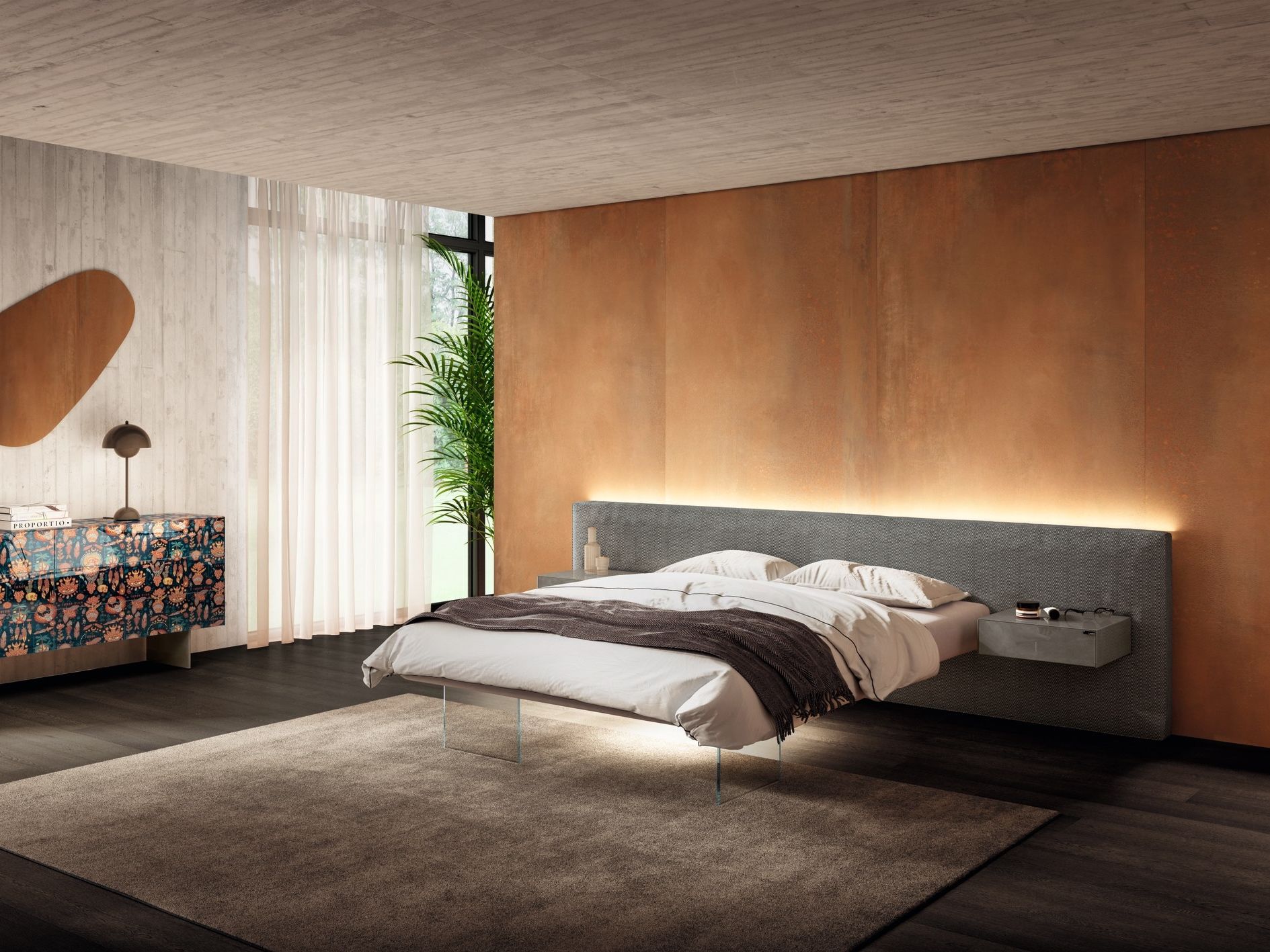 Двуспальная кровать с мягким изголовьем Lago Air ARCH-00064680 - Вид №4