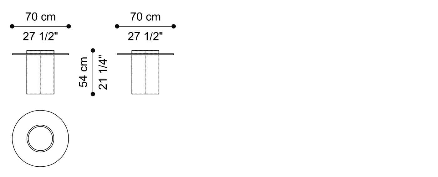 Высокий круглый журнальный столик из кожи и матового стекла Gianfranco Ferré Home HAVNEN ARCH-00145966 - Вид №2