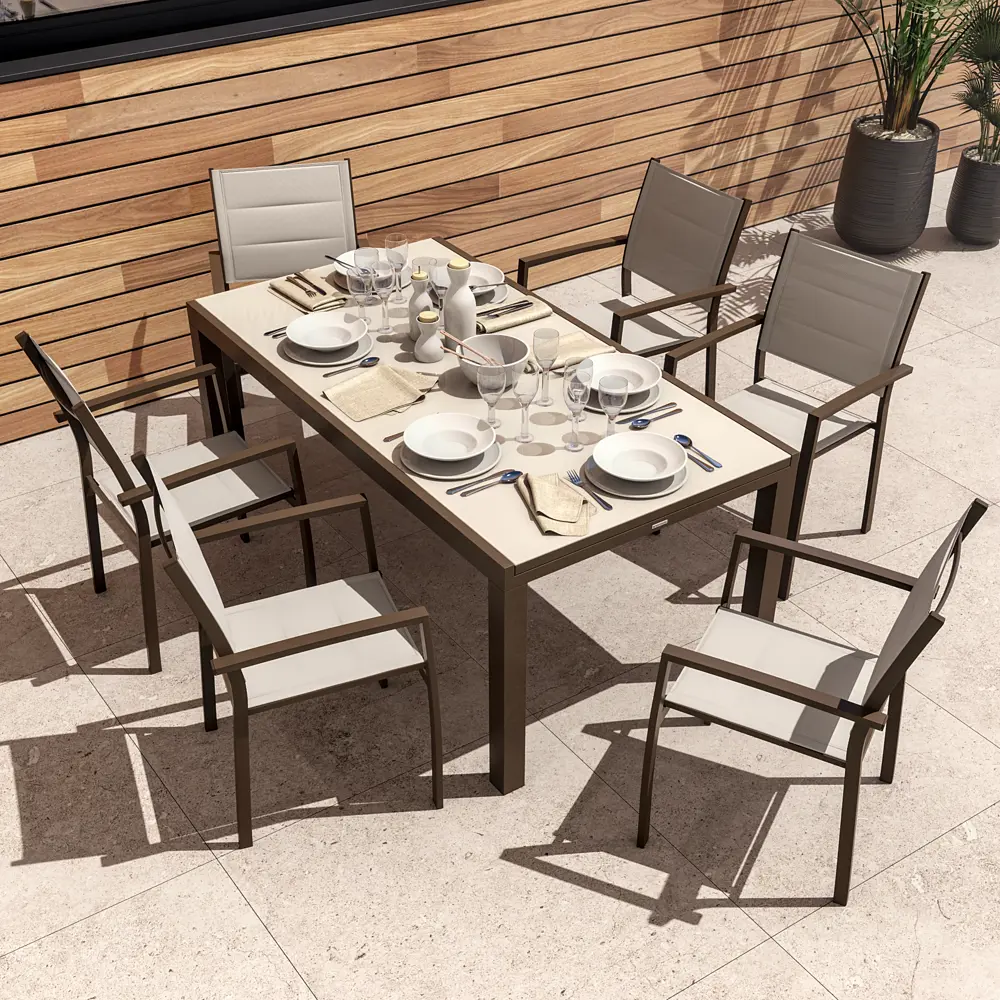 Naterial Lyra II - раздвижной садовый стол со стеклянной столешницей 84494120 STLM-0952802 - Вид №17