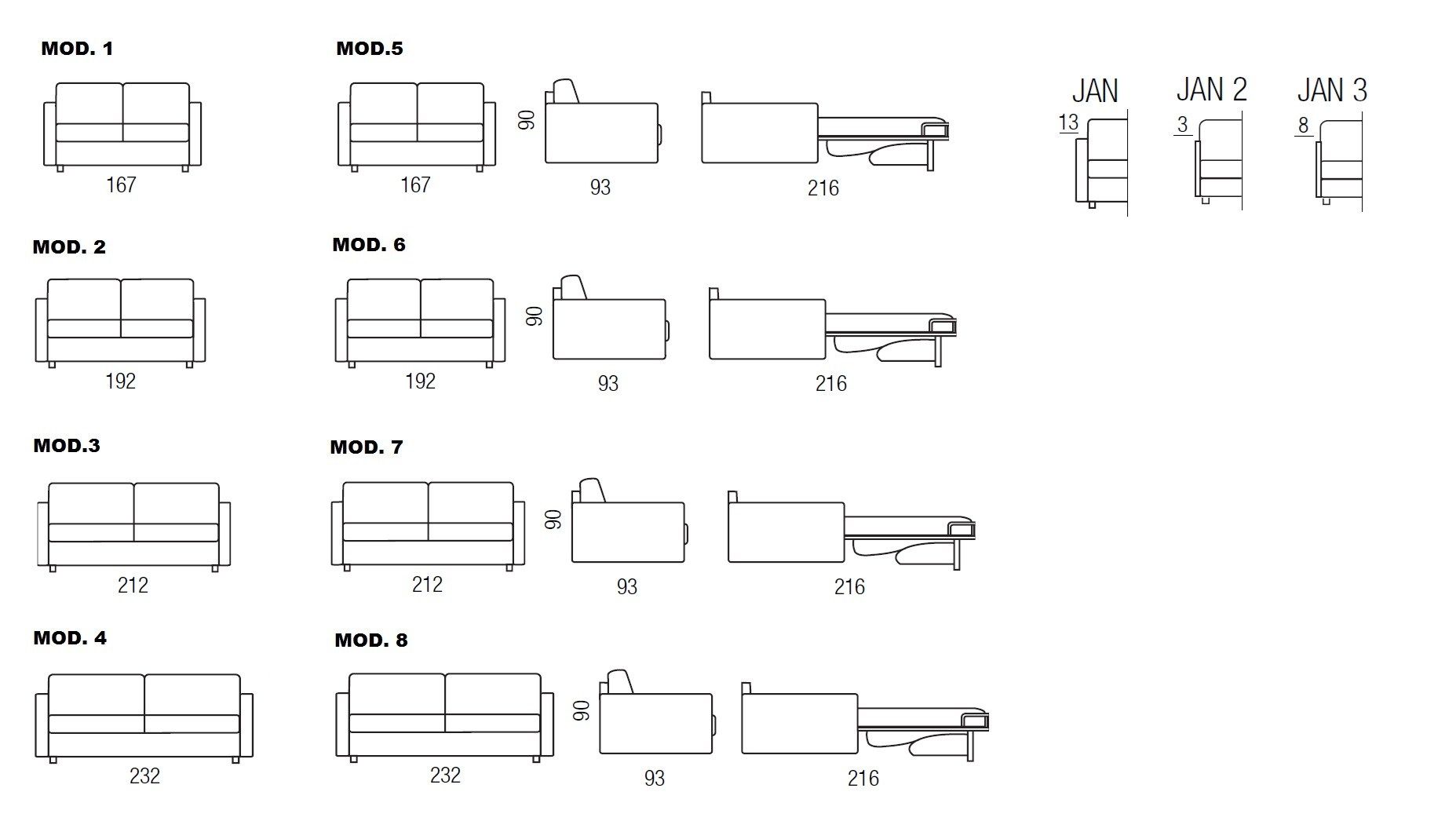 Двуспальный диван-кровать из ткани Milano Bedding JAN ARCH-00029135 - Вид №4