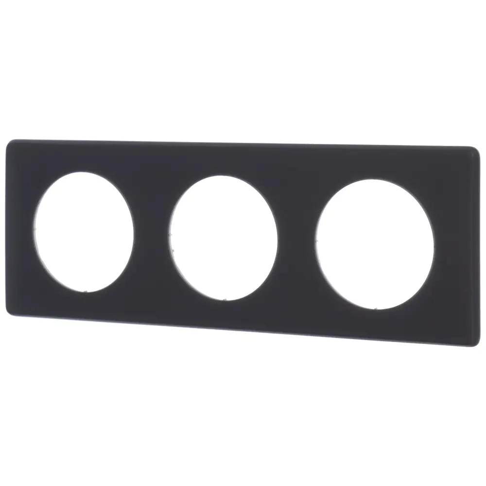 Рамка для розеток и выключателей Legrand Celiane 3 поста, цвет перкаль чёрный STLM-2047199 - Вид №1