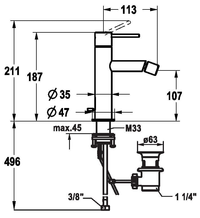 Смеситель для биде с одной ручкой KWC ONO E ARCH-00057932 - Вид №2