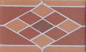Rhomb/Ромб Подступенник мозаичный из клинкера (на сетке)  25х15