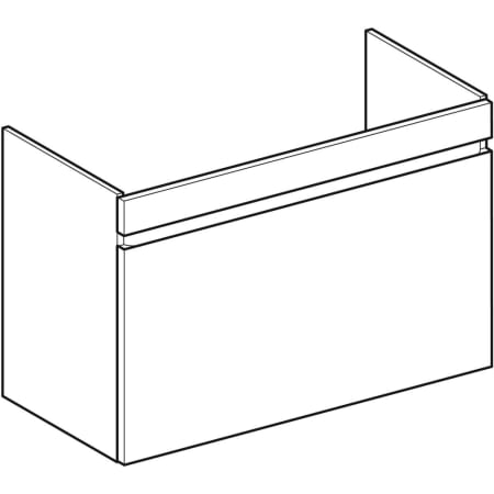 501.907.01.1 Шкафчик для раковины Geberit Renova Plan, с одним выдвижным ящиком и одним внутренним выдвижным ящиком Geberit  - Вид №36