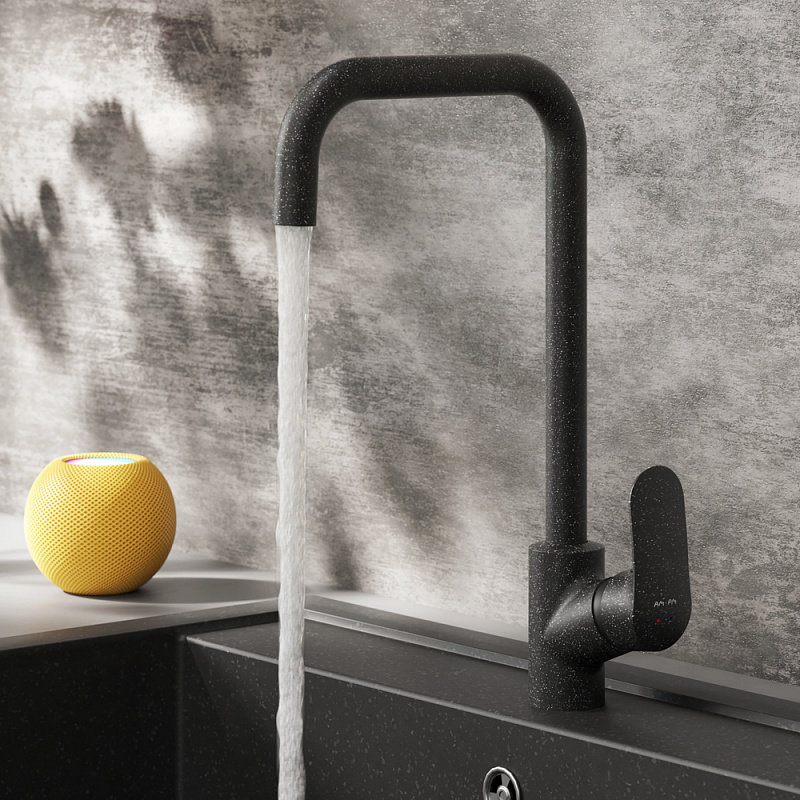 F8006022 смеситель для кухни G-образный излив черный шт. AM.PM Like - Вид №1