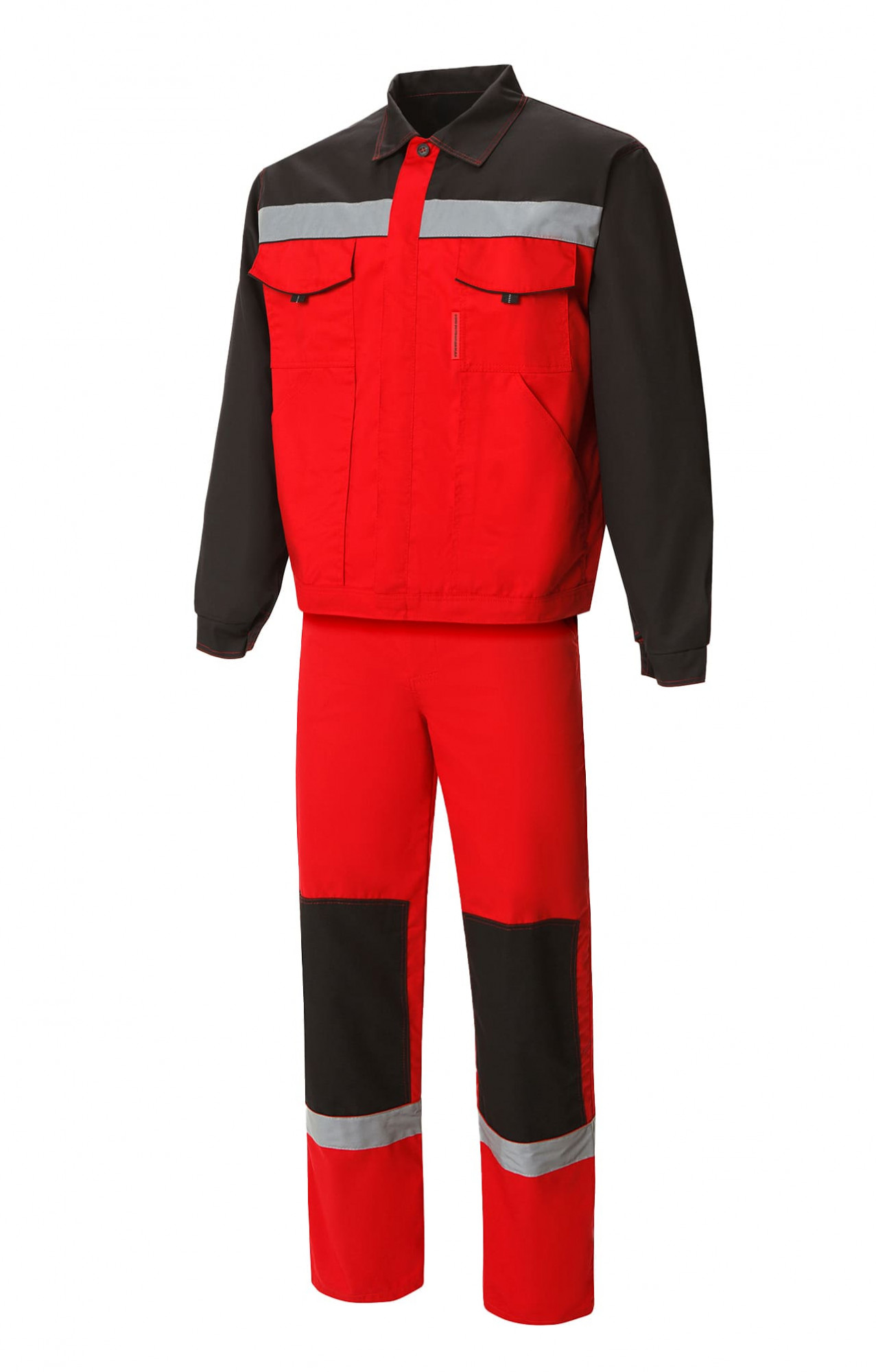 65178 Костюм "Мастер-Люкс" красный с черным  Летняя спецодежда  размер 56-58/170-176 