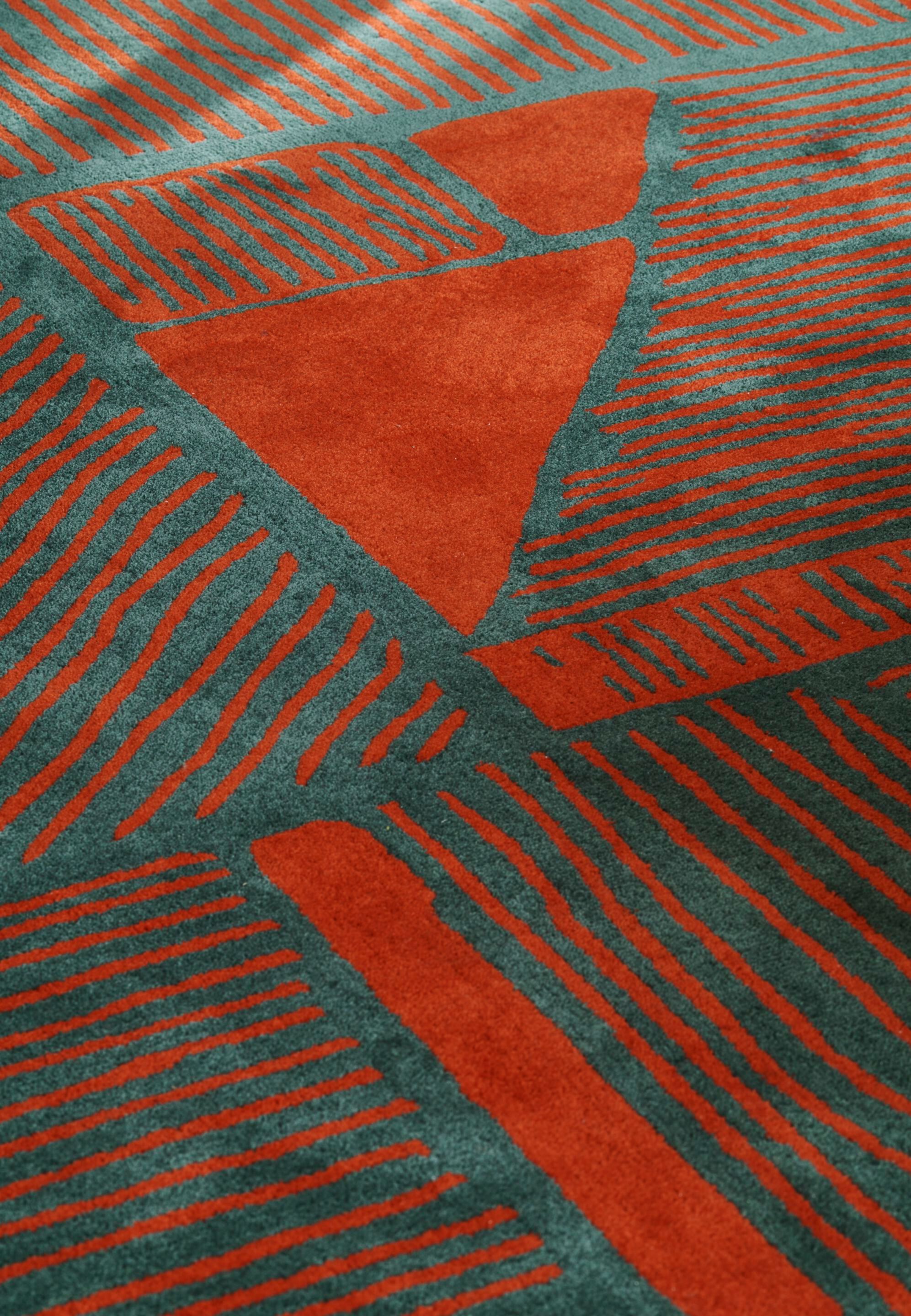 Шерстяной ковер с геометрическим рисунком Toulemonde Bochart ANTICA ROUGE ARCH-00109548 - Вид №3