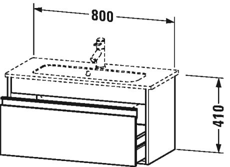 KT642305353 Ketho Тумбочка подвесная компакт Каштан темный, декор Duravit - Вид №1
