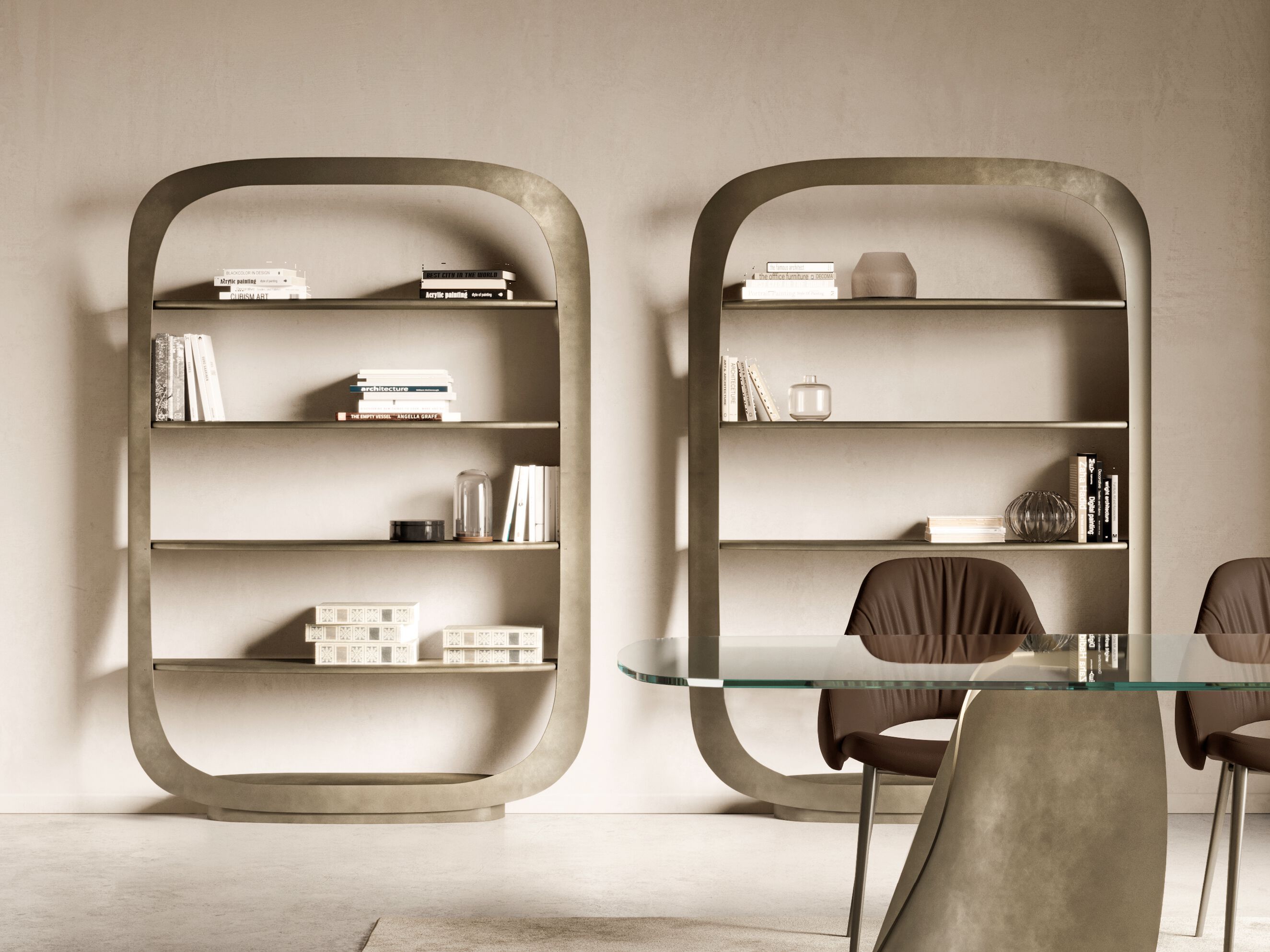 Отдельно стоящий книжный шкаф из металла и дерева EFORMA Polifemo ARCH-00139195 - Вид №1