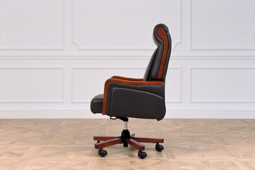 Arrediorg.it® Кожаное кресло для руководителя с регулируемой высотой  A033 black  - Вид №2