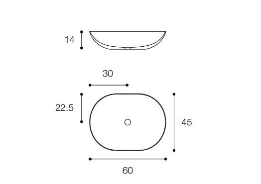 Овальный умывальник Ceramilux® Falper CIOTOLA 60 ARCH-00016465 - Вид №1