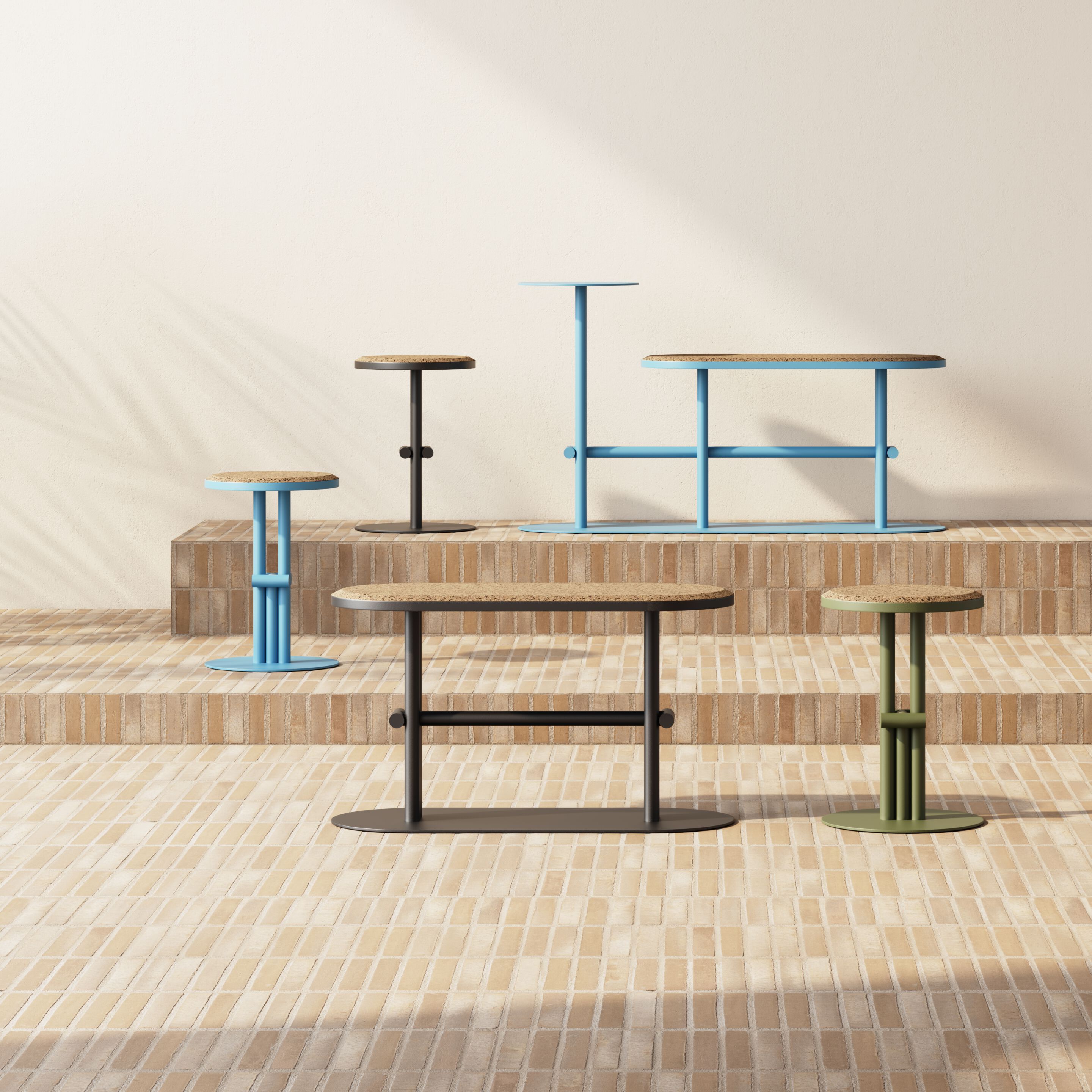 Высокий садовый стул из стали и пробки Joyf точка ARCH-00075648 - Вид №5