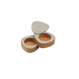 981867 NUPO light grey набор солонка/перечница фигурная 8х10х3см ;LIND DNA