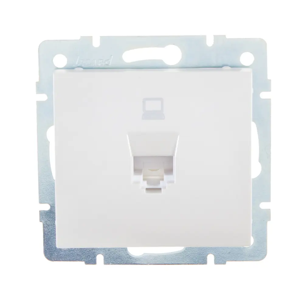 Розетка компьютерная встраиваемая Lezard Rain RJ45, цвет матовый жемчужно-белый 17754191 STLM-2133515 