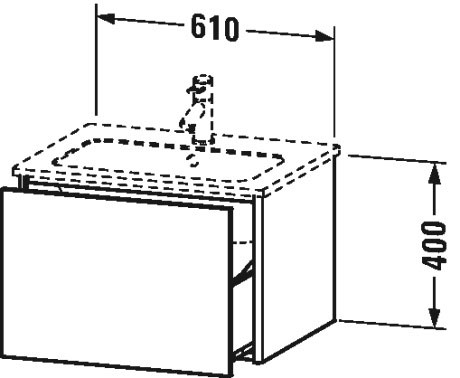 XS407107575 Тумбочка подвесная XSquare #XS4071 610 x 478 мм Лен, декор Duravit - Вид №1
