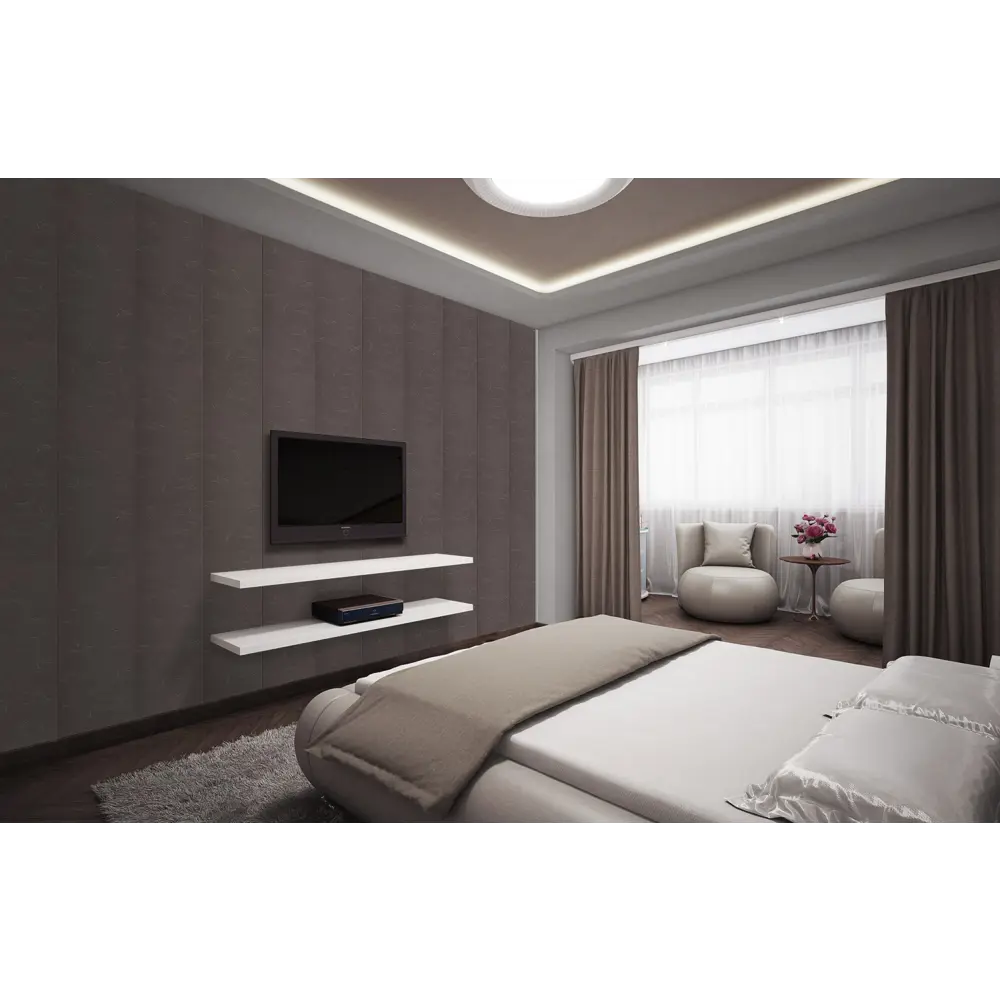 Стеновая панель ПВХ Грейс серо-коричневый 2700х250х8 мм 0.675 м² Santreyd STLM-2136471 - Вид №3