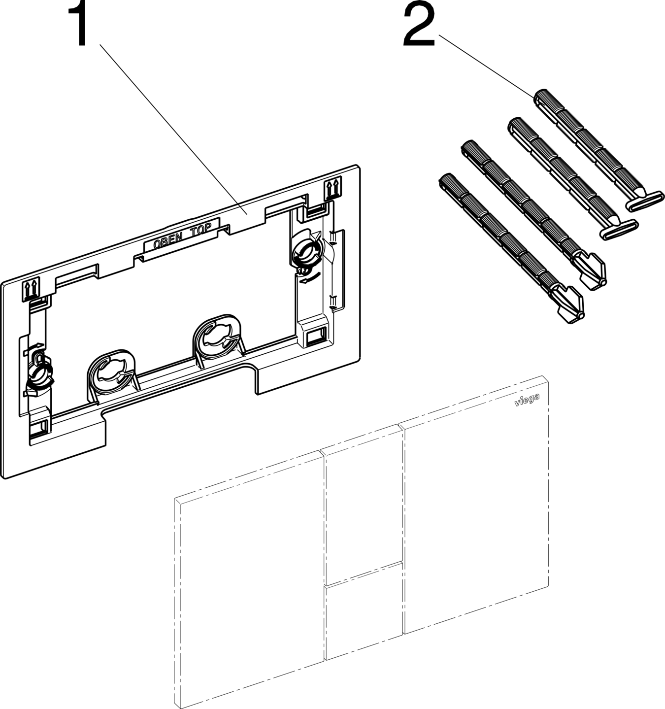 Системная техника  Панели смыва/принадлежности VIEGA 773 328 Модель 8614.1 Santreyd  - Вид №19