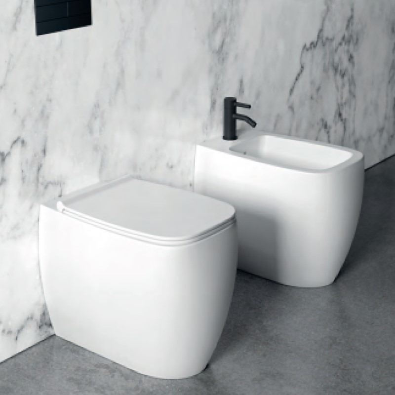 33110101.01 Биде напольный 550х335х450 мм Alice Ceramica Nur Белый глянцевый - Вид №3