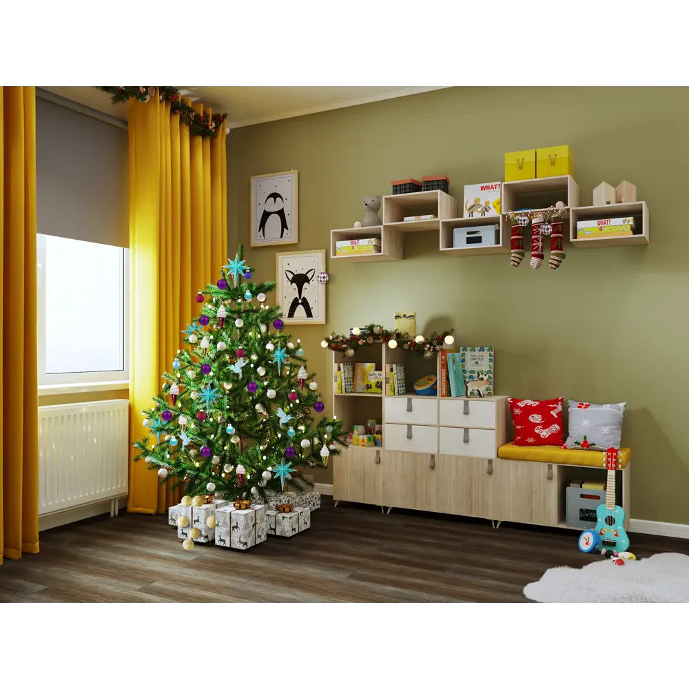 Стеллаж Spaceo KUB 2 секции 36x70.5x31.7 см ЛДСП цвет гикори джексон STLM-2203744 - Вид №6